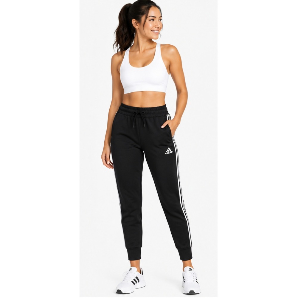 ADIDAS AeroReady 3-Stripes Tapered Jogger Pants Women's Medium‎ Black